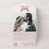 Faire-part de mariage Papillon Rose Fardé (Dehors)