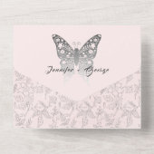 Faire-part de mariage Papillon Rose Fardé (Verso)