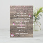 Faire-part de mariage papillon rose vintage rustiq (Debout devant)