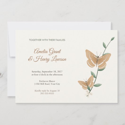 Faire-part de mariage Papillon Sailer (Devant)