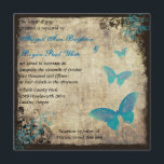 Faire-part de mariage papillon Vintage bleu<br><div class="desc"></div>