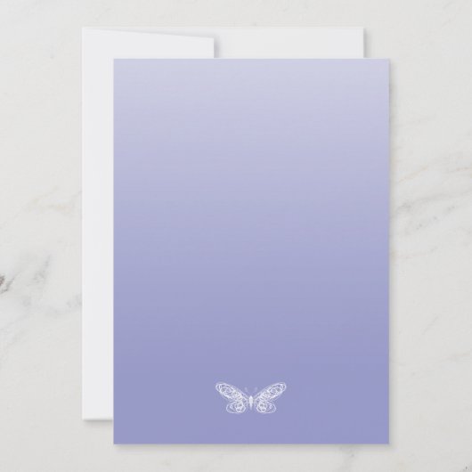 Faire-part de mariage papillon violet (Dos)