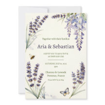 Faire-part de mariage papillon wisteria lavande Pr