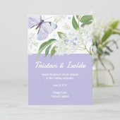 Faire-part de mariage Papillons & Fleur de Sureau (Debout devant)