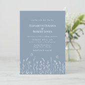 Faire-Part de Mariage Papillons Prairie de Fleurs (Debout devant)