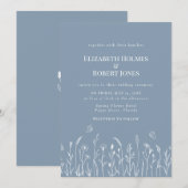 Faire-Part de Mariage Papillons Prairie de Fleurs (Devant / Derrière)