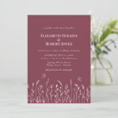 Faire-Part de Mariage Papillons Prairie de Fleurs (Debout devant)