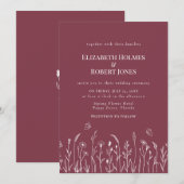 Faire-Part de Mariage Papillons Prairie de Fleurs (Devant / Derrière)