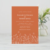 Faire-Part de Mariage Papillons Prairie de Fleurs (Debout devant)