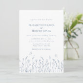 Faire-Part de Mariage Papillons Prairie de Fleurs (Debout devant)