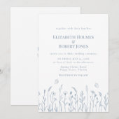 Faire-Part de Mariage Papillons Prairie de Fleurs (Devant / Derrière)