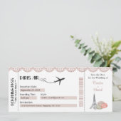 Faire-part de mariage, Paris Boarding Pass (Debout devant)