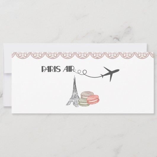 Faire-part de mariage, Paris Boarding Pass (Dos)