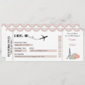 Faire-part de mariage, Paris Boarding Pass (Devant / Derrière)