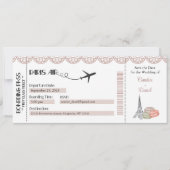 Faire-part de mariage, Paris Boarding Pass (Devant)