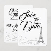 Faire-part de mariage Parisian Doodles