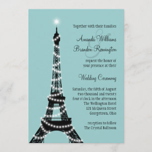 Faire-part de mariage parisien de lumières