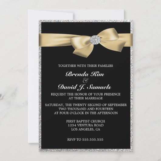 Faire-part de mariage Parties scintillant (Devant)