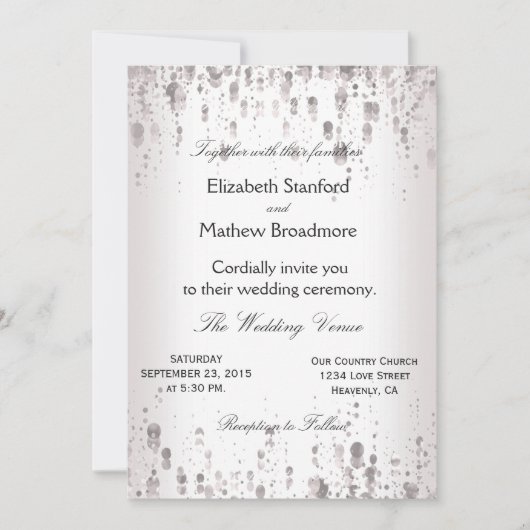 Faire-part de mariage | Parties scintillant argent (Devant)