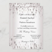 Faire-part de mariage | Parties scintillant argent (Devant / Derrière)