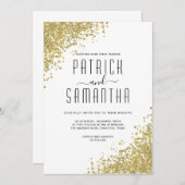 Faire-part de mariage parties scintillant Gold (Devant / Derrière)