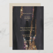 Faire-part de mariage Parties scintillant noire (Devant / Derrière)