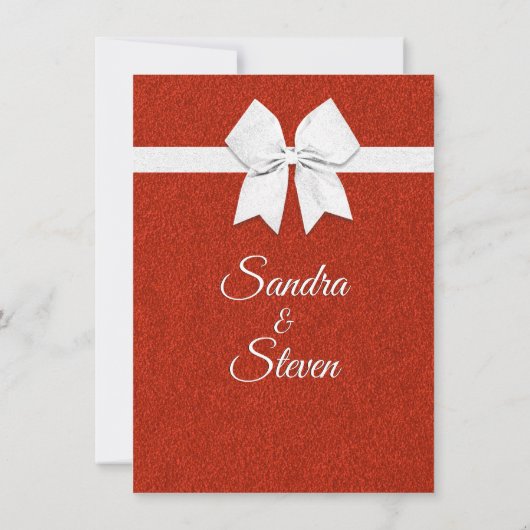 Faire-part de mariage Parties scintillant rouge (Dos)