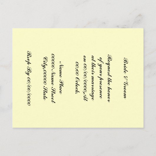 Faire-Part de Mariage pas Cher (Dos)