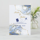 Faire-part de mariage Passeport (Debout devant)