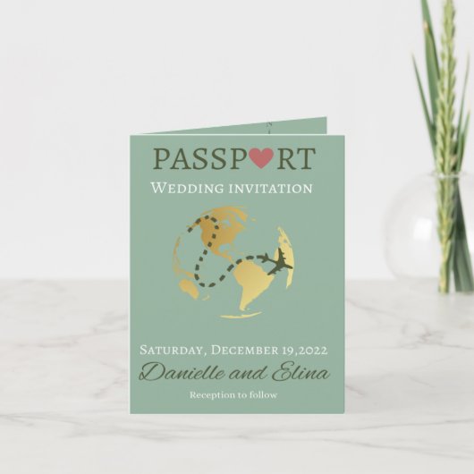 faire-part de mariage passeport (Devant)