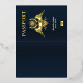 Faire-part de mariage passeport avec véritable emb (Recto)