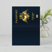 Faire-part de mariage passeport avec véritable emb (Debout devant)