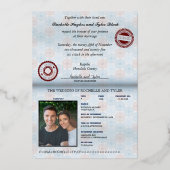 Faire-part de mariage passeport avec véritable emb (Verso)