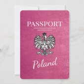 Faire-part de mariage Passeport de la Pologne rose (Dos)