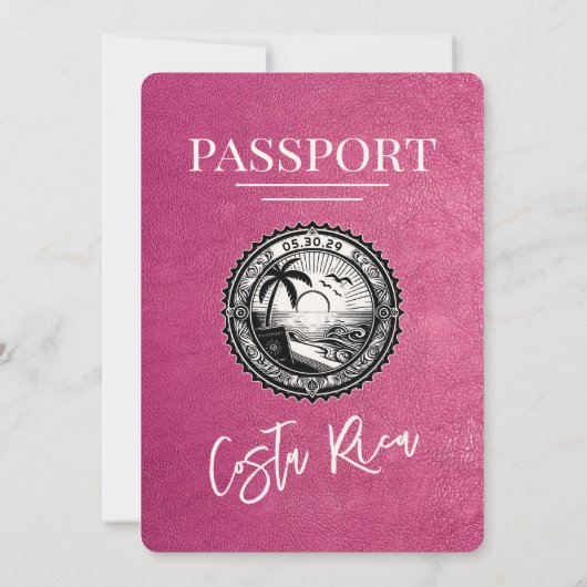 Faire-part de mariage Passeport de Magenta Costa R (Dos)