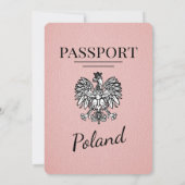 Faire-part de mariage Passeport de Pologne rose (Dos)