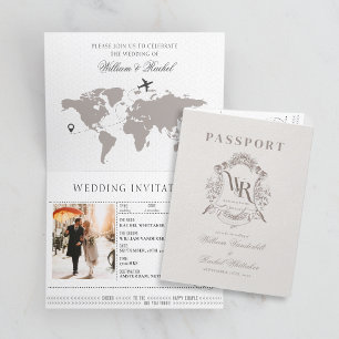 Faire-part de mariage Passeport Destination Voyage
