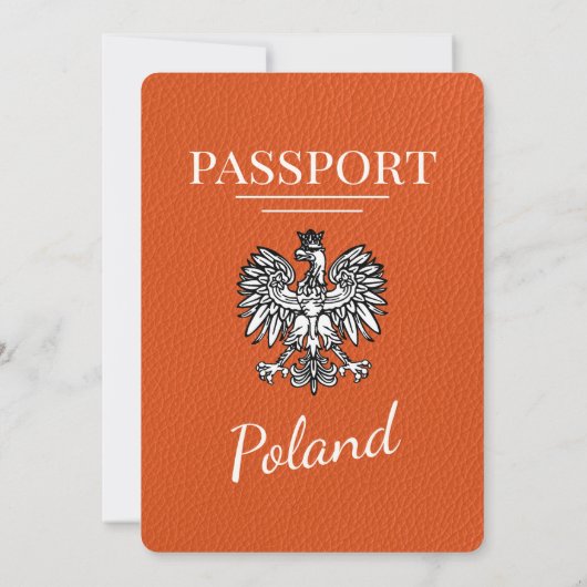 Faire-part de mariage Passeport Pologne Orange (Dos)