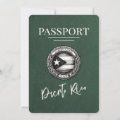 Faire-part de mariage Passeport Porto Rico Vert (Dos)