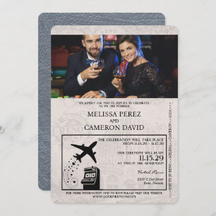 Faire-part de mariage Passeport Reno Argent