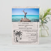 Faire-part de mariage Passport Gold Bahamas (Debout devant)