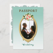 Faire-part de mariage Passport moderne (Devant / Derrière)