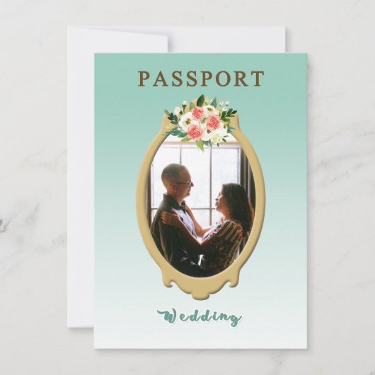 Faire-part de mariage Passport moderne (Devant)