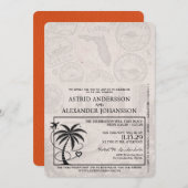 Faire-part de mariage Passport Orange Florida (Devant / Derrière)