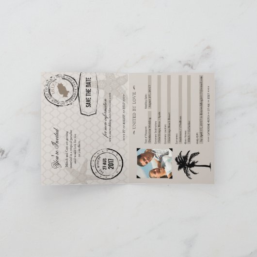 Faire-part de mariage Passport pour Ibiza Espagne (Intérieur)