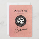 Faire-part de mariage Passport rose Gold Bahamas (Dos)