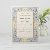 Faire-part de mariage Pastel 3D Celtic Thistle (Debout devant)