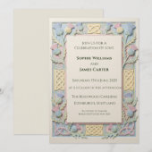 Faire-part de mariage Pastel 3D Celtic Thistle (Devant / Derrière)