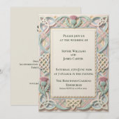 Faire-part de mariage Pastel Celtic Thistle (Devant / Derrière)