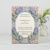 Faire-part de mariage Pastel Celtic Thistle Tartan (Debout devant)